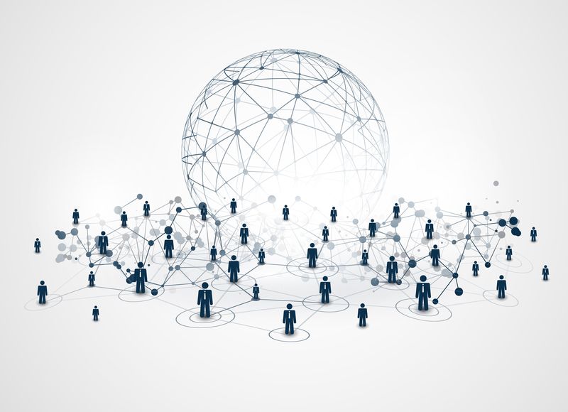 Vernetzte Menschen und digitale Verbindungen